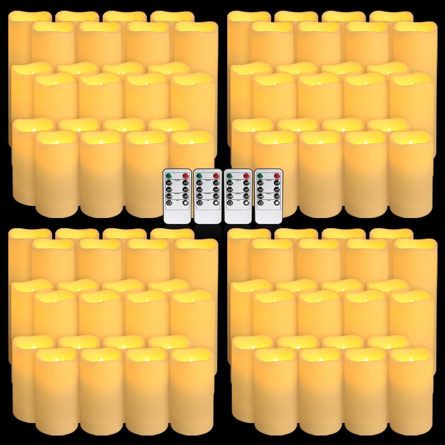 Holiday Candle Set - Set van 96 waterdichte buitenkaarsen zonder