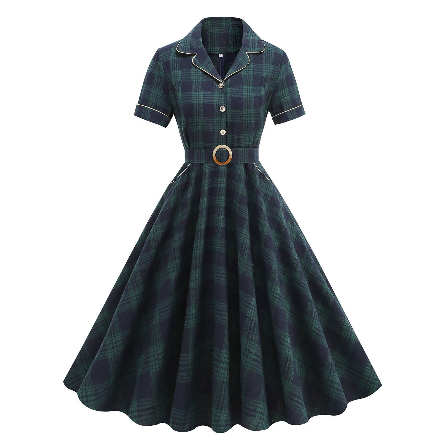 Christmas Throw Blanket - Jaren '50 Vintage Plaid Notched Kraag