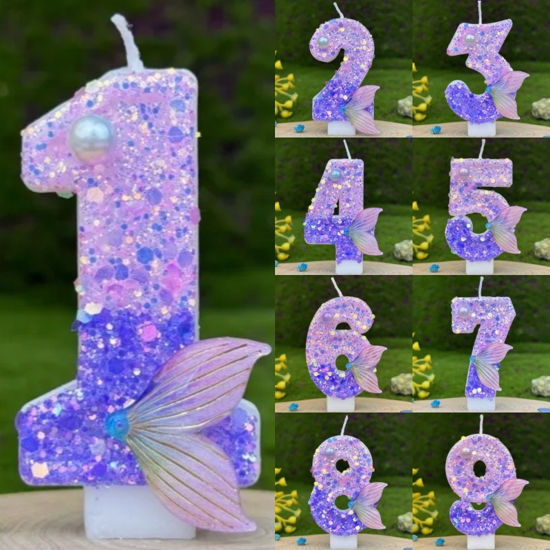 Glitter paarse gradient zeemee - Holiday Candle Set recensie en prijs