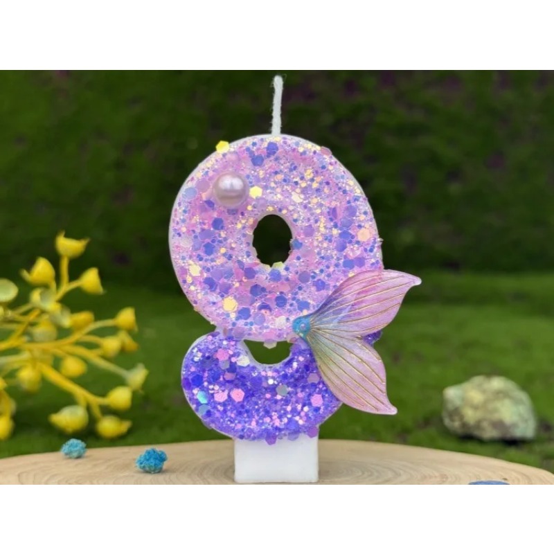 Glitter paarse gradient zeemee - Holiday Candle Set recensie en prijs